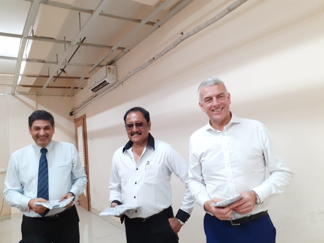 John Bunter with Mr Avnish Malhotra, Head of the British Deputy High Commission Office in Pune, and Prof. David Bell, Pro Vice-Chancellor of Teesside University